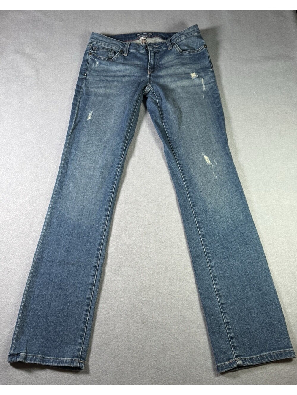Tommy Hilfiger Distressed Straight Leg Jeans Women's Size 2 Medium Wash Stretch